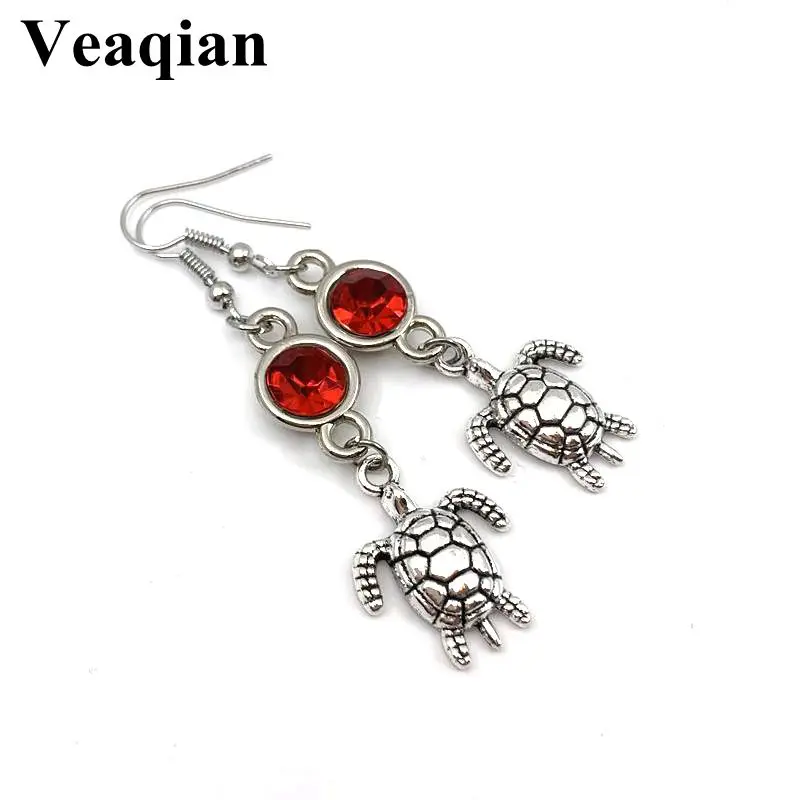 2019/очаровательные серьги из сплава с камнем черепахой по месяцу рождения