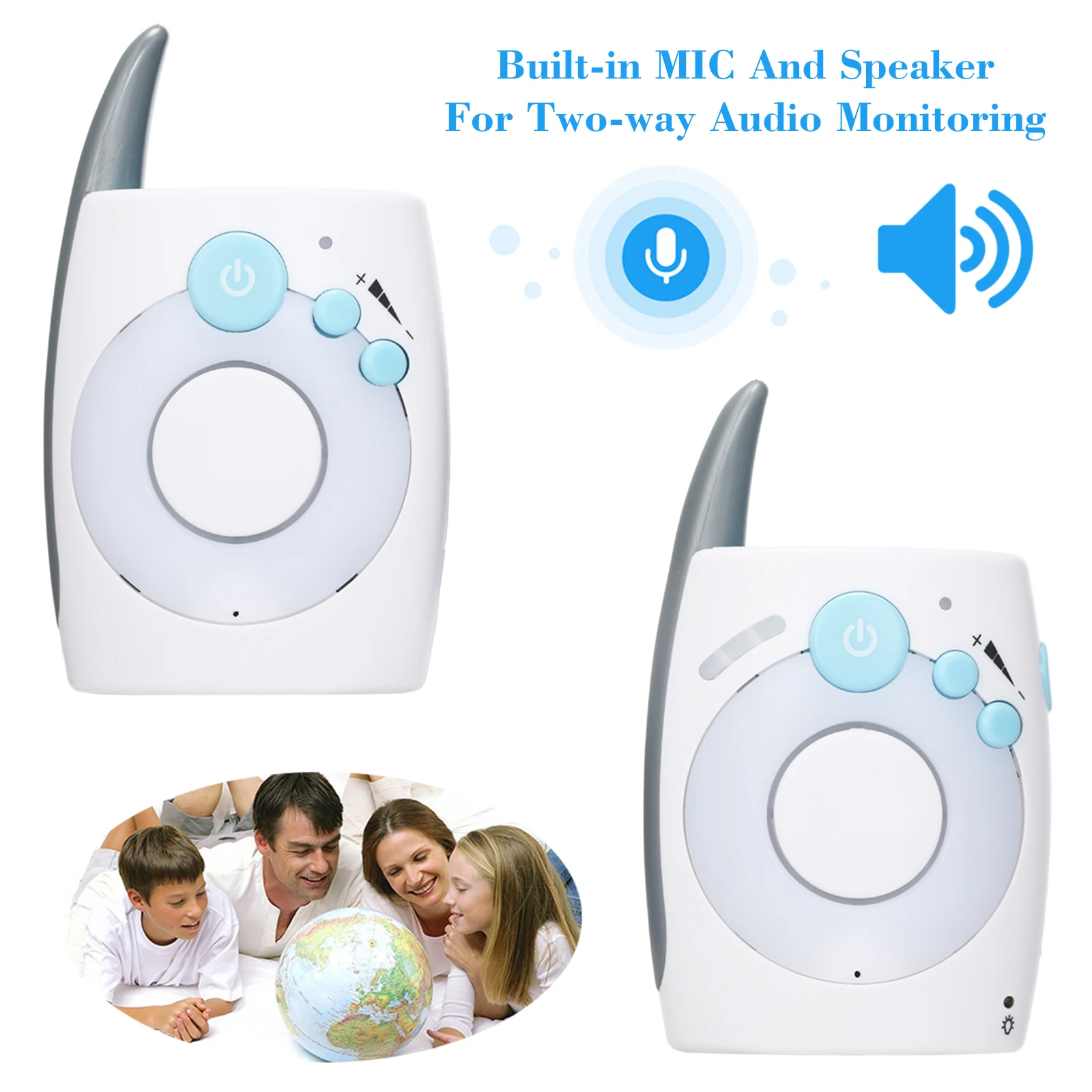 

Portable 2.4GHz Wireless Digital Audio Baby Monitor Two Way Talk Crystal Clear Baby Cry Detector Sensitive Transmission