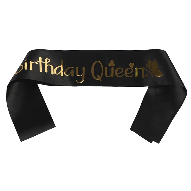 

Birthday Queen Satin Ribbon Sash 20th 21st 30th 40th 50th Birthday Sash For Women Girl Happy Birthday Party Decorations Supplies