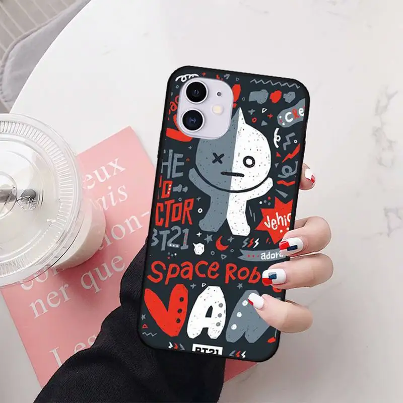 

Luxury cute cartoon BT21 Phone Case For iphone7 8 plus 7 8 6 6s plus X XR XS MAX 11 12 Pro Max Cover