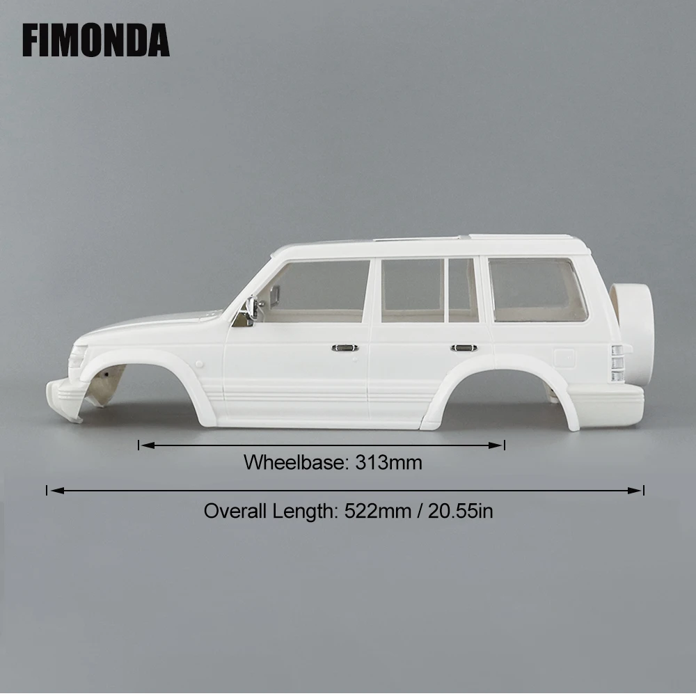 1/10 RC PAJERO V33/V43 полный жесткий пластиковый комплект кузова 313 мм Колесная база для радиоуправляемого гусеничного осевого SCX10 II 90046 Redcat GEN 8 Scout II