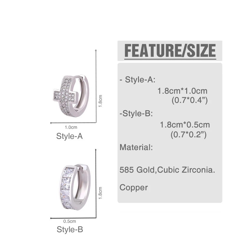 Женские серебряные серьги OCESRIO модные вечерние с крестом и камнями из