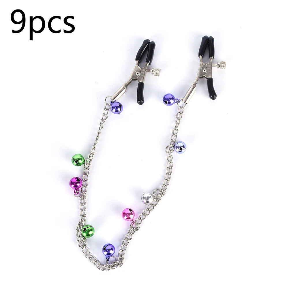 1 пара металлический колокол соски с цепочкой для флирта теребят секс флирт