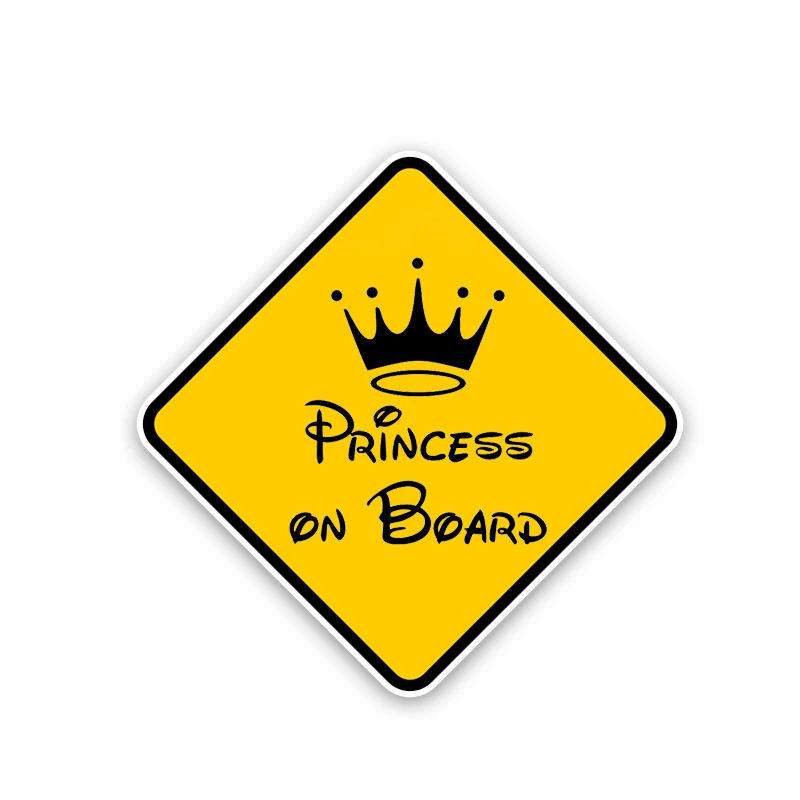 

Funny Crown and Princess on Board Car Sticker Automobiles Motorcycles Exterior Accessories Reflective Vinyl Decals,13cm*13cm