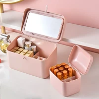 multifunctional cosmetic storage box with lid dressing table lipstick makeup tool storage multi compartment plastic lipstick box