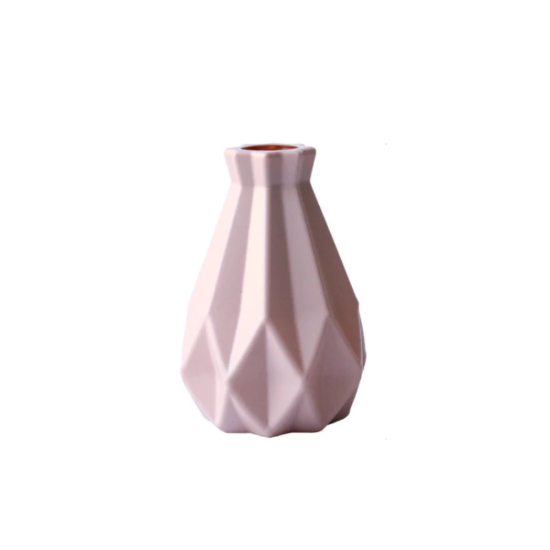 

1PC Geometric Vases Imitation Ceramic Flower Pot Modern Minimalist Style Nordic Style Flower Pot Decoration Home Decoration