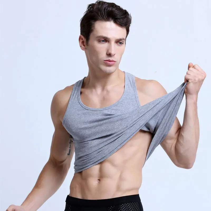 

Men's Vest Pure Cotton Youth Tight Bottoming Sports Sleeveless Cantilevered Bodybuilding I-shaped Vest Men's Summer Fashion