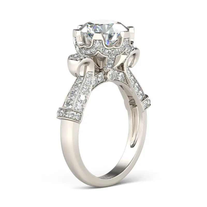 Роскошные обручальные кольца из стерлингового серебра 925 пробы с ореолом для женщин большой палец 3 карата