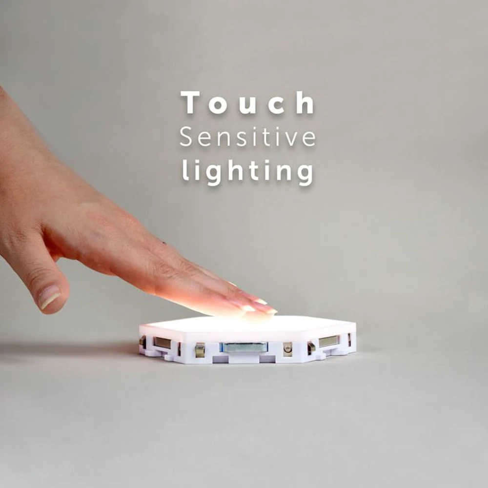 Panel Lamp Novelty Hexagonal Light LED Night Touch Sensitive Modular Magnetic Creative Decoration DIY Wall | Лампы и освещение