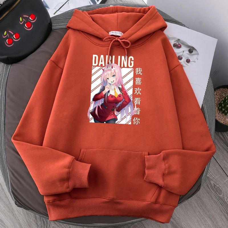 

Мужская толстовка с капюшоном, с принтом Zero Two, в стиле аниме