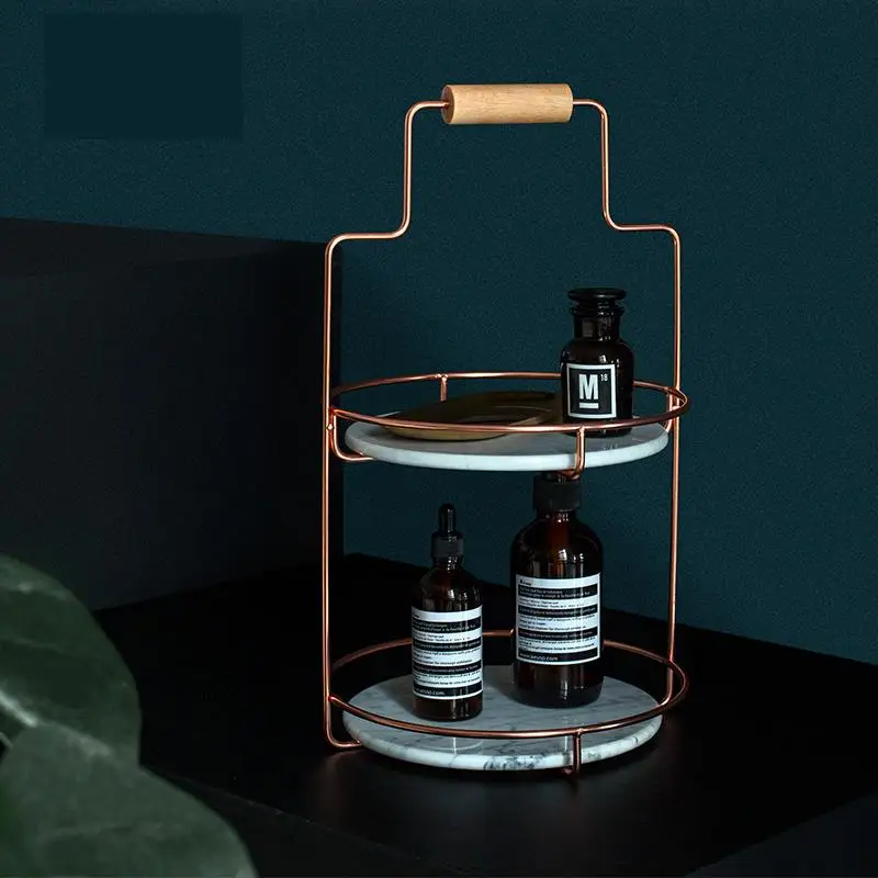 Мраморный Органайзер из натурального камня двойная полка поднос для закусок