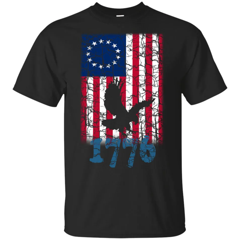 Betsy Ross 4 июля американский флаг 1776 Орел футболка черно темно синяя мужская Женская