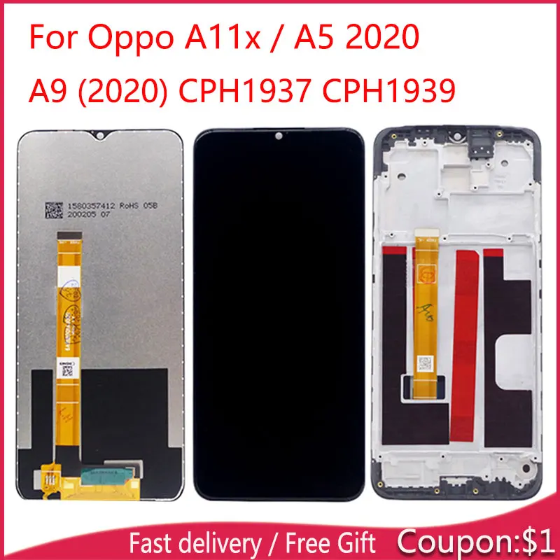 ЖК экран для Oppo A11x / A9 (2020) CPH1937 CPH1939 дисплей сенсорный в сборе с рамкой OPPO A5 2020