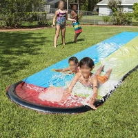 grass jet surfing inflatable water slide 20 foot double racing pool children summer park backyard fun outdoor water slide
