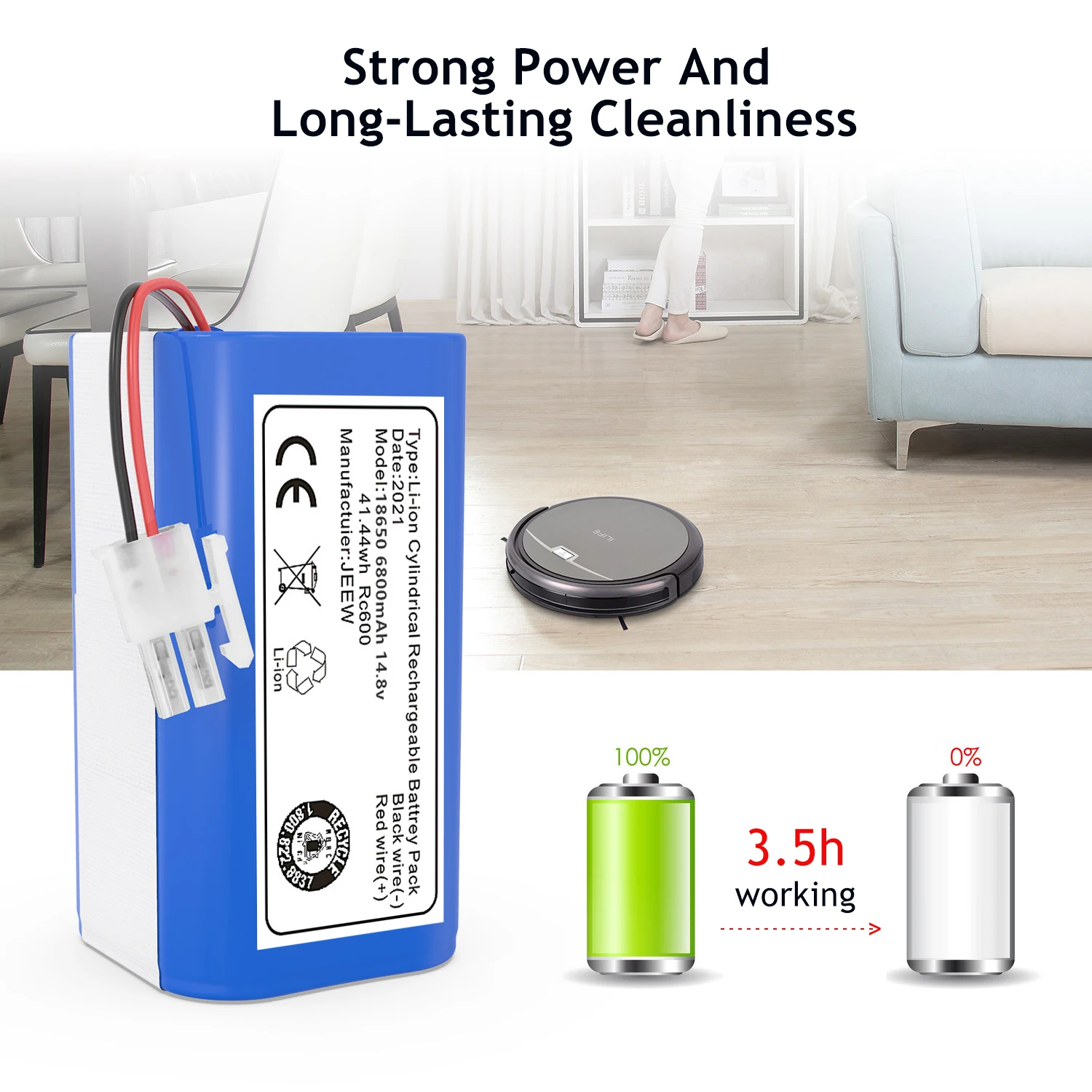 2021 New 14 8 V 6800mAh lithium ion battery for ILIFE ecovacs A4s A4 A6 A9 v7 V7s Pro Chuwi | Электроника