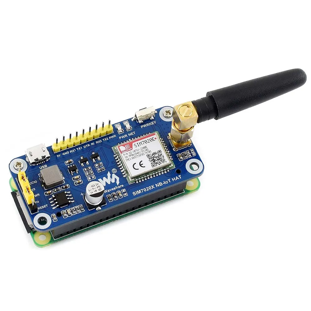 Шляпа Waveshare NB-IoT для Raspberry Pi на основе SIM7020E B1/B3/B5/B8/B20/B28 диапазонов поддерживает LWM2M/COAP/MQTT и т. д.