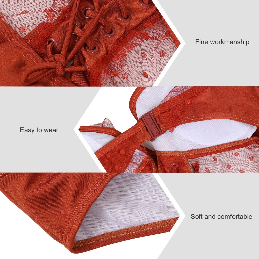 

1pc One Piece Swimsuit Sexy Swimdress Monokini Sexy Lace Swimsuit