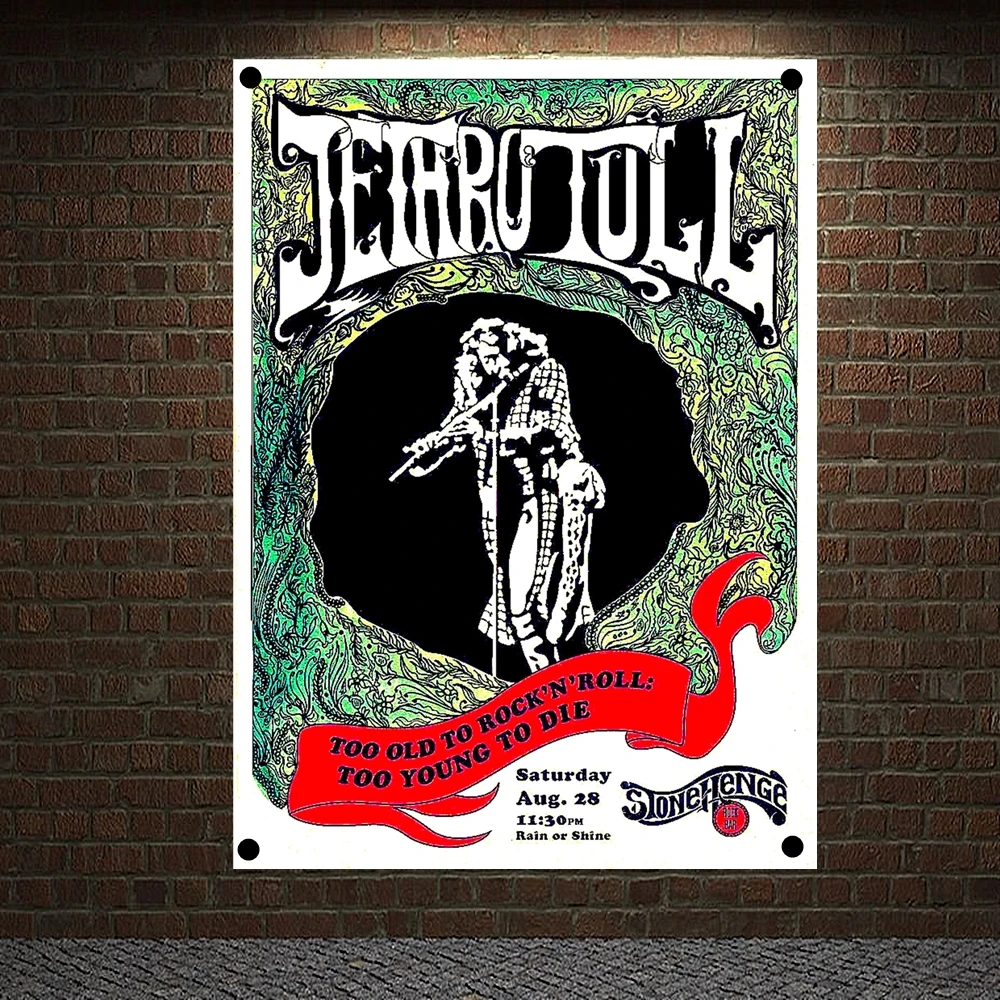 

Rock and Roll Pop Band Hip Hop Reggae Posters Flag & Banner Popular Music Theme Painting KTV Bar Cafe Home Wall Decoration 4
