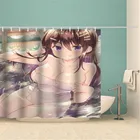 Занавеска для душа DIY аниме искушение горячий источник большая грудь бикини девушка печатные принадлежности для ванной комнаты водонепроницаемые шторы украшения