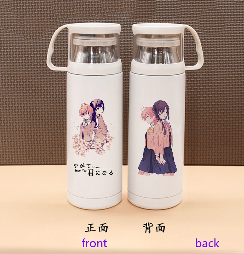 Креативный переносной бутылка для воды студентов с аниме мультяшным принтом