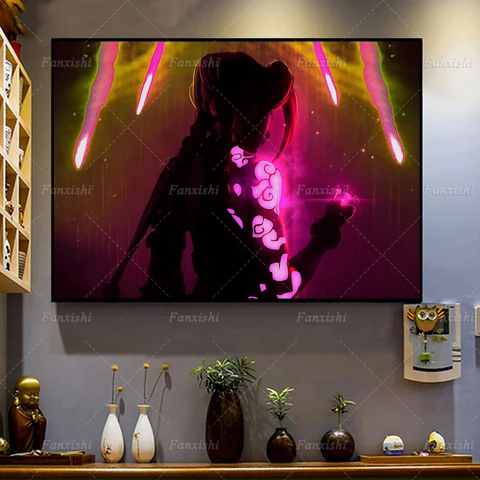 

Jinx Powder Arcane League Of Legends Game Tv Poster And Print Modern Living Room Cuadros Home Decor Painting Wall Art Pictures