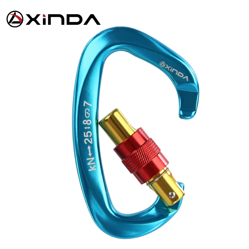 XINDA 5 шт. Профессиональный карабин для скалолазания 25KN d образные винтовые ворота