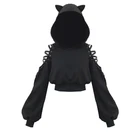 Свитшот женский флисовый, с длинным рукавом, теплый, с кошачьими ушками, в готическом стиле, 2019