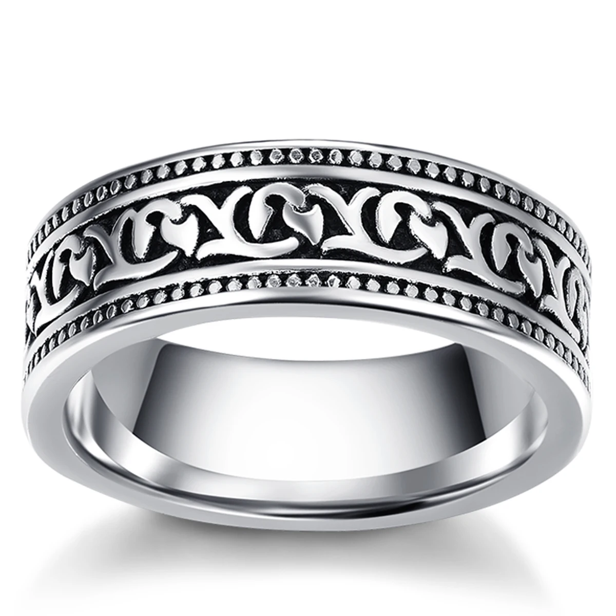 BONLAVIE Новое серебряное цветное цветочное кольцо с гравировкой из нержавеющей