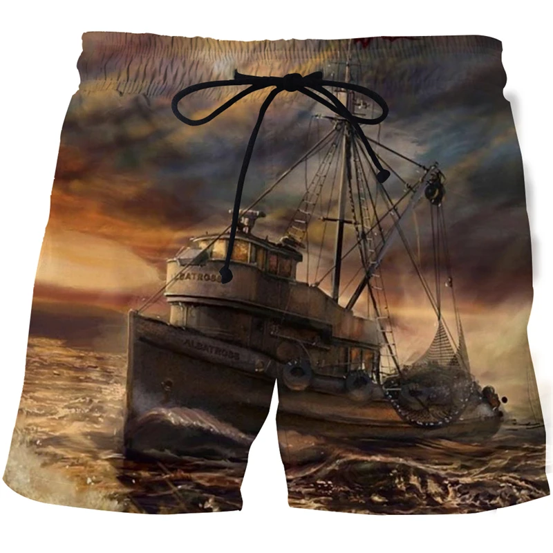 

New summer men's fishing 3D printing Bermuda shorts tropical fish HD men's swimwear swimwear shorts beach board casual shorts