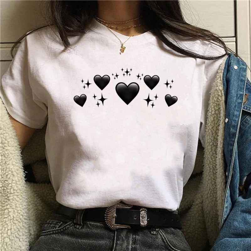 Женская футболка Ullzang белая с принтом в стиле Харадзюку надписью Love Around лето