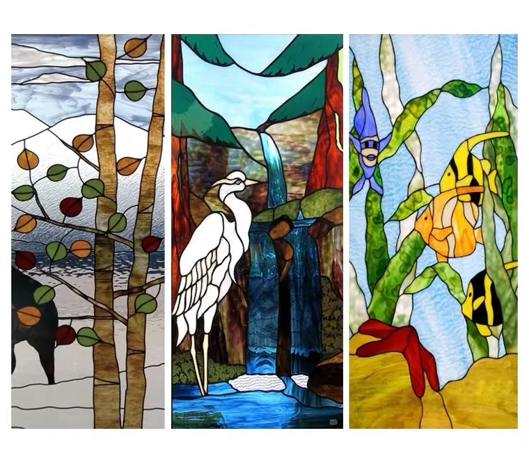 Матовая пленка на окно витражная в стиле ретро европейском церковном наклейки