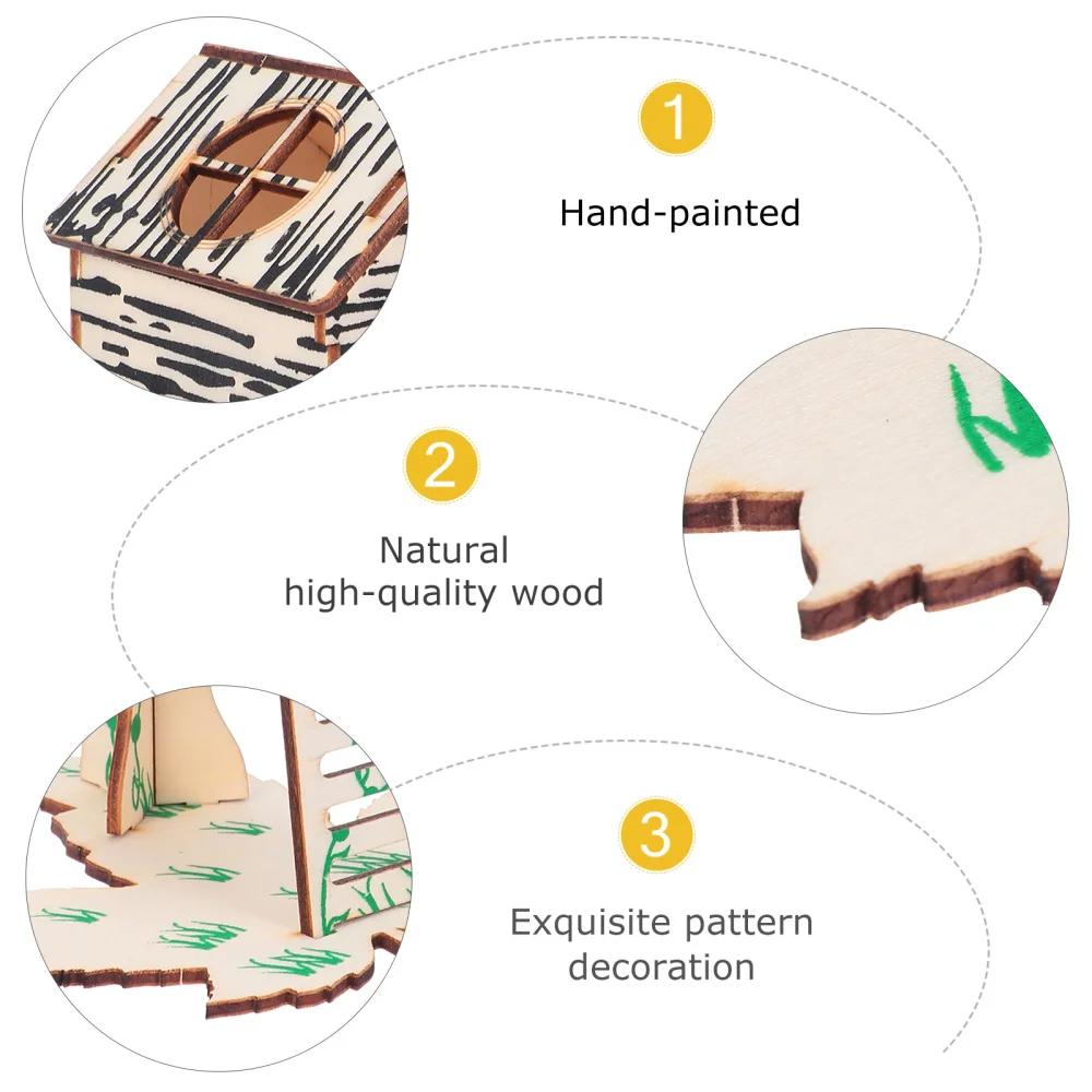 

2pcs Wood Hamster Villa Hideaway Hideout House Hut Hamsters Climbing