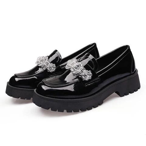 Женские туфли на низком каблуке Lovirs, удобные офисные туфли-лодочки на платформе 4 см с круглым носком, обувь на толстом каблуке 34-40