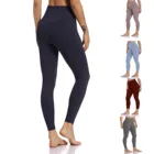 Модные женские брюки с высокой талией, однотонные облегающие длинные брюки для фитнеса, облегающие брюки для фитнеса телесного цвета со скрытой талией, женские брюки для бега