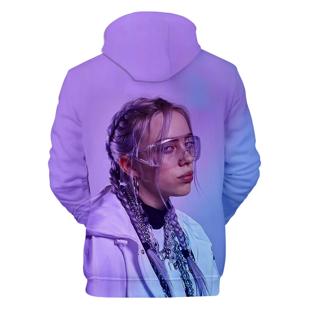 Новые модные толстовки с капюшоном Billie Eilish 3D, популярные мужские и женские пуловеры для мальчиков и девочек, повседневные толстовки Harajuku на осень и зиму