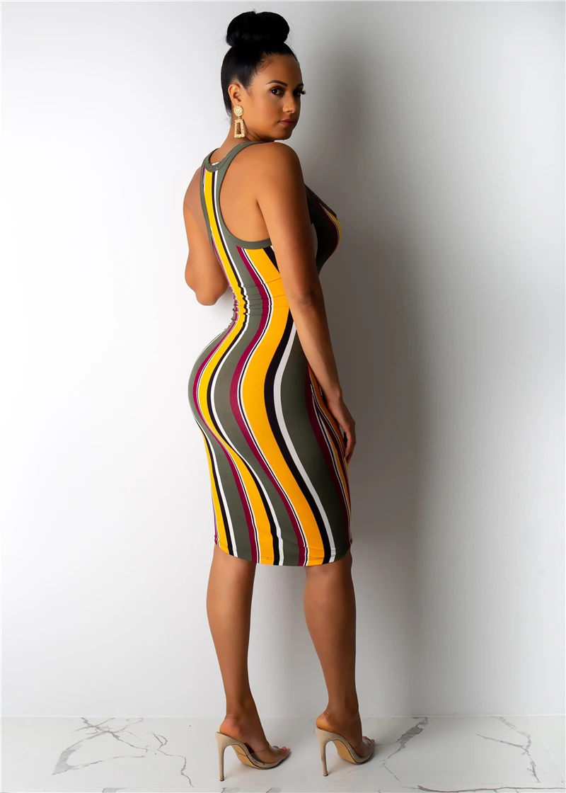 2019 Новое модное облегающее платье бодикон без рукавов Летнее женское на