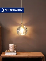 moonshadow pendant lights crystal lamp bar restaurant light luxury chandelier full copper simple bedroom bedside lights 220v