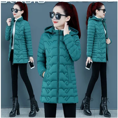 

Autumn and winter women's fashion stand-up collar super plus size down cotton jacket mid-length coat cotton coat winter jacket