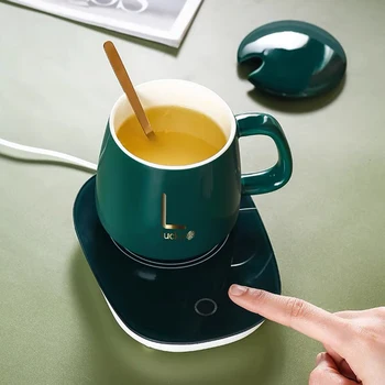 Cup Heater Warmer USB Smart Thermostatic Cup Coaster Desktop Heating Mat Coffee Tea Milk Warmer Pad 55℃ Heating Mugs Coaster