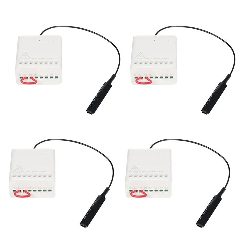 4pcs Двухполосный модуль управления Xiaomi Mijia Aqara, беспроводной релейный контроллер, 2 канала, работает для приложения Mijia и домашнего комплекта - Цвет: 4pcs