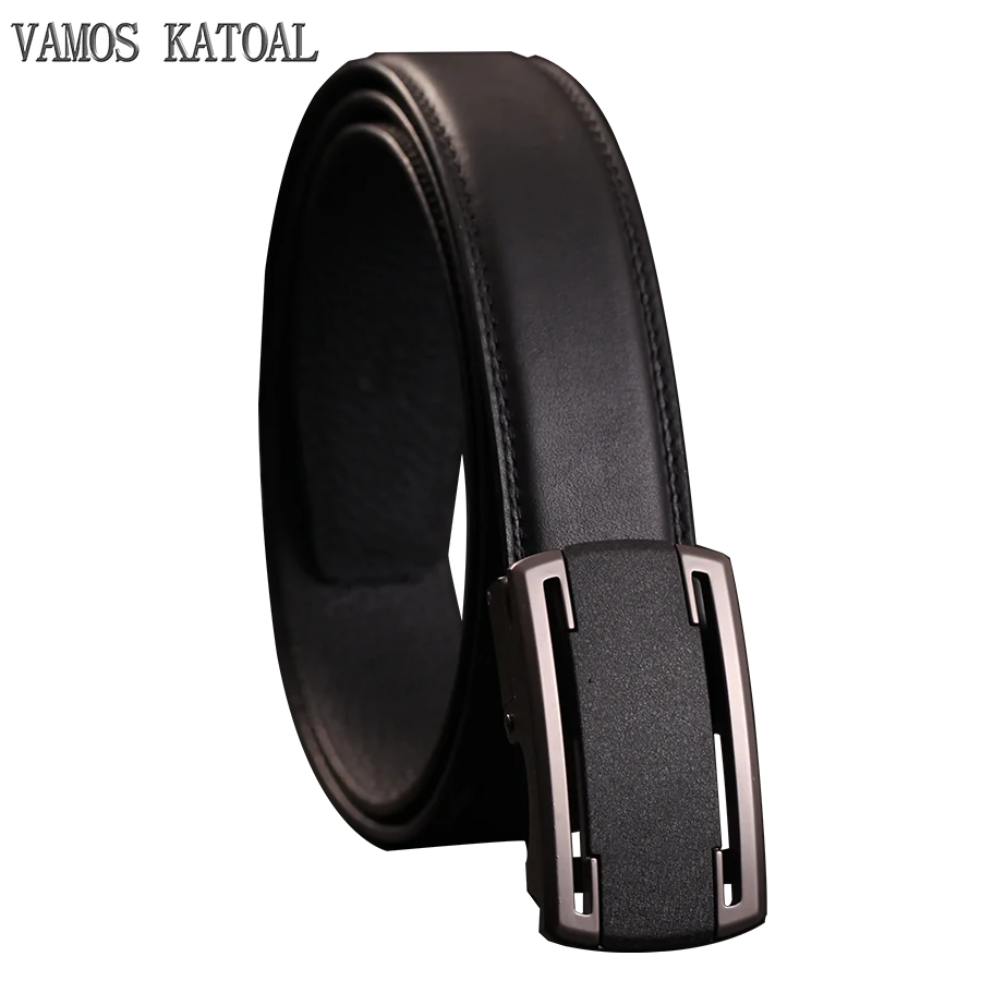 Cowhide Mens Business Style Waist Belt Fashion Genuine Leather Waist Strap Male Automatic Buckle Mens High Quality Belts
