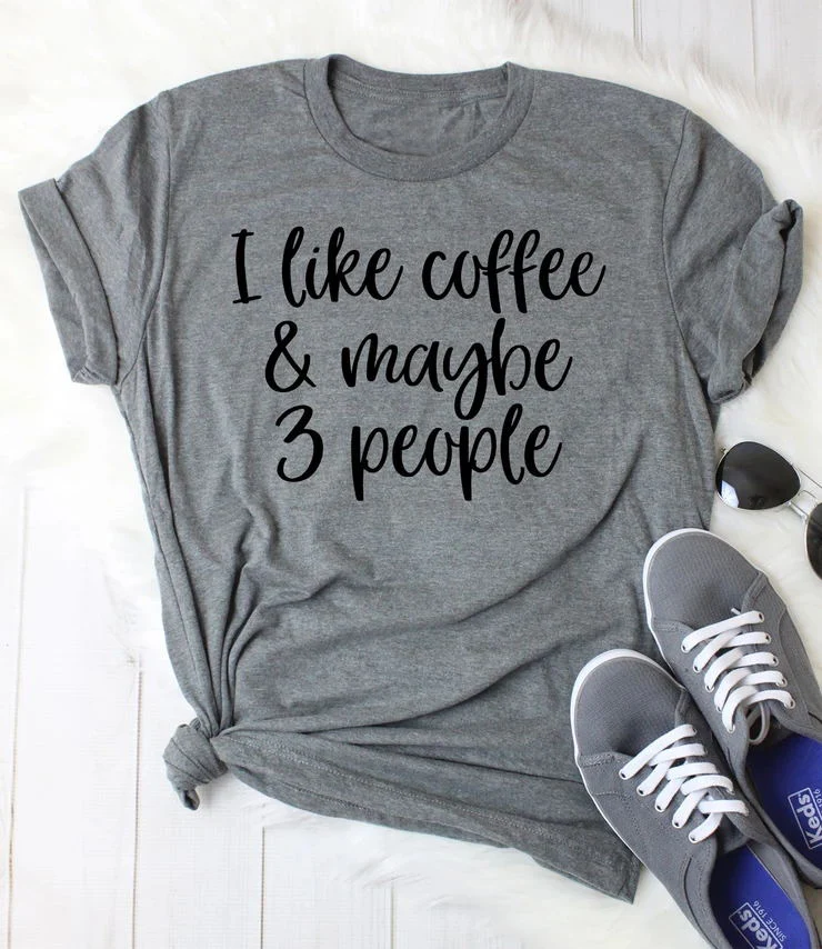 Футболка унисекс с надписью i like coffee and May 3 people смешная из 100% хлопка хипстерская