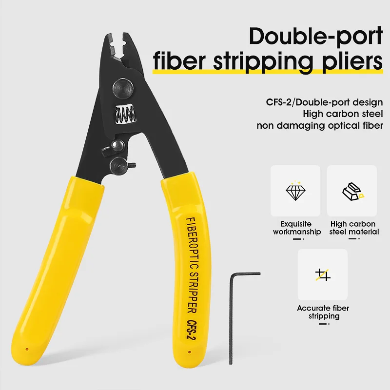 3 packs Fiber Optic Tool Kit Kevlar Scissors Double Hole Pliers Stripper and Fiber Optic Stripper CFS-2 3 packs Fiber