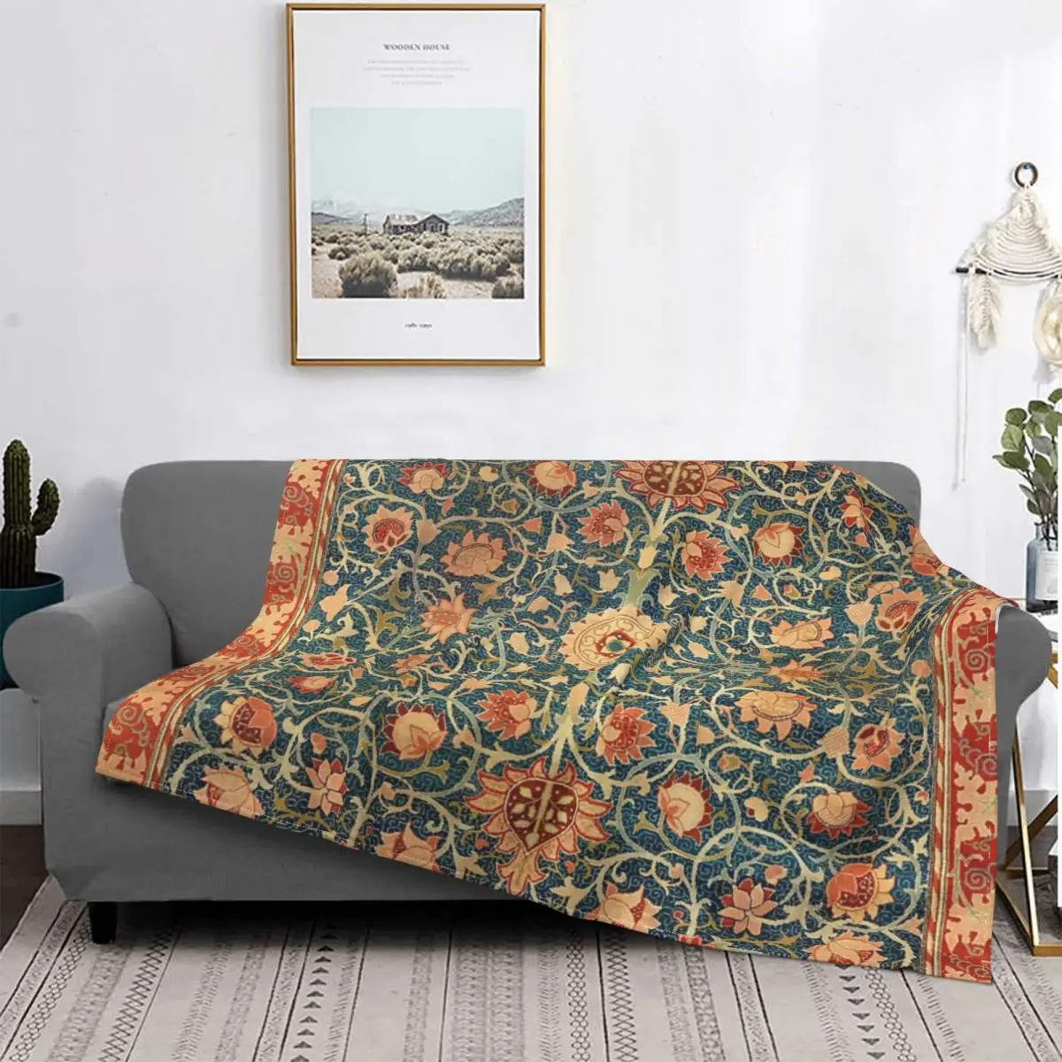 

Holland Park-Manta de muselina para niños, a cuadros colcha para cama, sofá, manta para niños, William Morris