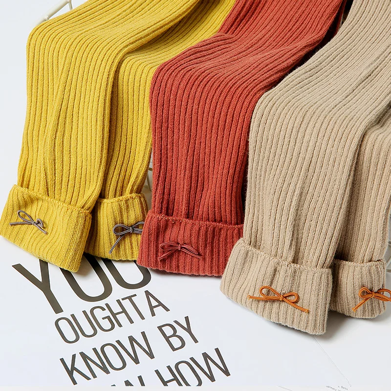 Детские штаны леггинсы для девочек на осень и зиму трикотажные однотонные Цвет