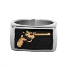 Креативный дизайн крутой пистолет узор металлическое кольцо очаровательное мужское рок вечерние ринка Байкерская бижутерия