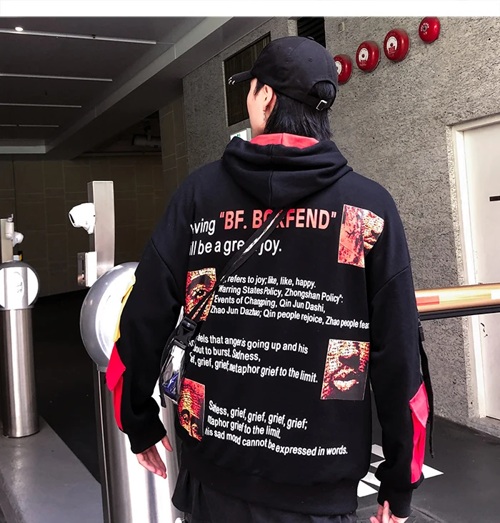 Aelfric eden с буквенным принтом мужские толстовки Harajuku повседневные штаны с карманами хлопковая толстовка Уличная Хип Хоп Модный пуловер