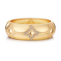 ornapeadia hot selling popular bracelet fashion jewelry light luxury jewelry bracelet embossed stone grain gold plated bangles