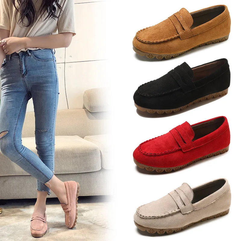 

Women's Flat Shoes Autumn Casual Loafers Women Moccasins Female Slip On Soft Bottom Non-slip Woman Ladies Lazy Shoes Solid