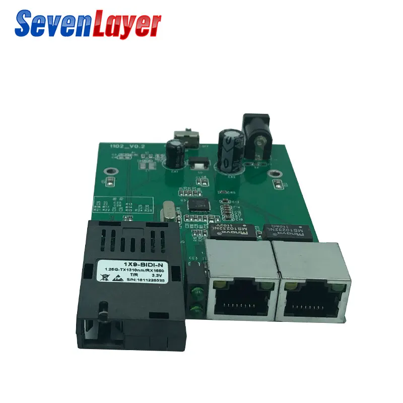 1 SC 2 RJ45 Быстрый Ethernet-коммутатор 10/100 м волоконно-оптический 20 км медиа-конвертер одномодовый волоконно-оптический Порты и разъёмы печатной платы